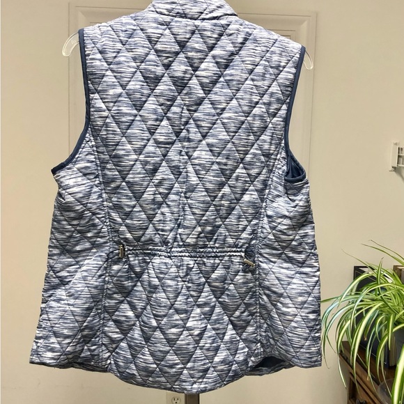 CROFT & BARROW LIGHT BLUE STRIPLE WOMENS 2 POCKESTS SLEEVELESS SIZE M WG - Picture 6 of 9